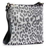 Leopard Print Rhinestone Crossbody Sling