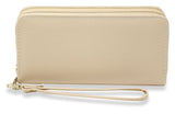 Dual Accordion Wristlet Wallet - Beige