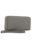 Dual Accordion Wristlet Wallet - Grey