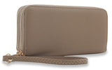 Dual Accordion Wristlet Wallet - Taupe