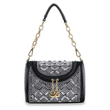 Rhinestone Design Top Flap Petite Handbag