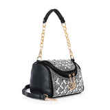 Rhinestone Design Top Flap Petite Handbag