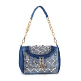 Rhinestone Design Top Flap Petite Handbag