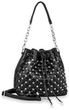 Rhinestone Studded Drawstring Hobo