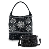 Daisy Rhinestone Tall Hobo Handbag Set