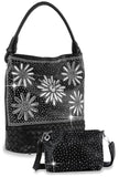 Daisy Rhinestone Tall Hobo Handbag Set