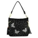 Sparkling Butterfly Hobo Handbag
