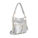 Rhinestone Zip Hobo Handbag