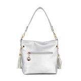 Rhinestone Zip Hobo Handbag