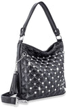 Studded Rhinestone Quilted Hobo