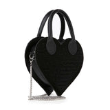 Heart Shaped Rhinestone Evening Bag