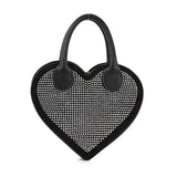 Heart Shaped Rhinestone Evening Bag