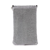 Metal Mesh Rhinestone Daisy Cell Phone Crossbody
