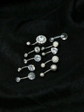 Set of 10 Dazzling Belly Button Rings