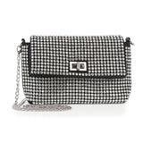 Twist Lock Rhinestone Clutch Shoulder Bag