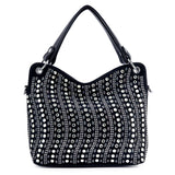 Layered Rhinestone Fashion Handbag