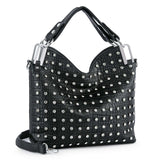 Studded Rhinestone Embossed Fashion Handbag