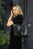 Dazzling Wing Design Rhinestone Tote