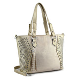 Brilliant Rhinestone Tote Handbag - Gold