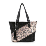 Bold Rhinestone Accent Tote Handbag