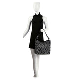 Layered Rhinestone Patterned Hobo Handbag