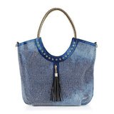 Decorative Rhinestone and Tassel Tote