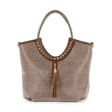 Decorative Rhinestone and Tassel Tote