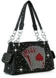 Playing Cards Design Rhinestone Handbag