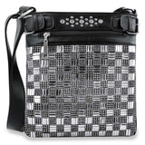 Rhinestone Check Design Crossbody Sling