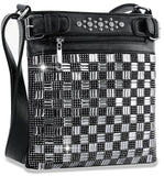 Rhinestone Check Design Crossbody Sling