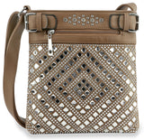 Diamond Design Crossbody Sling - Taupe