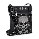 Rhinestone Skull and Crossbones Crossbody Sling