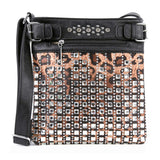 Leopard Print Sparkling Stone Crossbody Sling