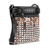 Leopard Print Sparkling Stone Crossbody Sling