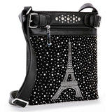 Rhinestone Eiffel Tower Design Crossbody Sling