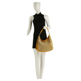 End Pocket Shimmering Stone Hobo Handbag
