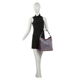 Tassel Accented Rhinestone Hobo Handbag