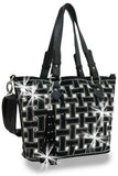 Rhinestone Pattern Shopping Tote - Black