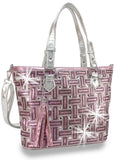 Rhinestone Pattern Shopping Tote - Pink