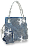 Rhinestone Covered Accessorized Shoulder Bag