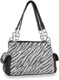 Zebra Design Rhinestone Handbag