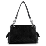 Ring Accented Sparkling Shoulder Bag