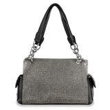 Ring Accented Sparkling Shoulder Bag