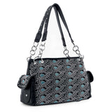 Patterned Rhinestone Shoulder Bag