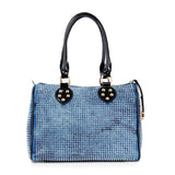 Rhinestone Covered Locked Satchel Handbag