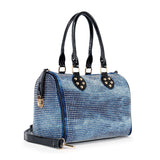 Rhinestone Covered Locked Satchel Handbag