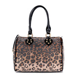 Rhinestone Covered Locked Satchel Handbag