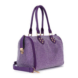 Rhinestone Covered Locked Satchel Handbag