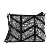 Rhinestone Grid Patterned Crossbody Sling