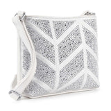 Rhinestone Grid Patterned Crossbody Sling